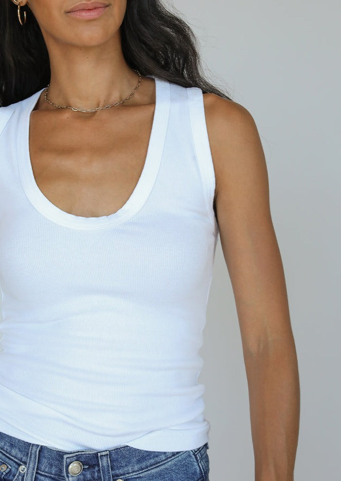 U Neck Ribbed Tank