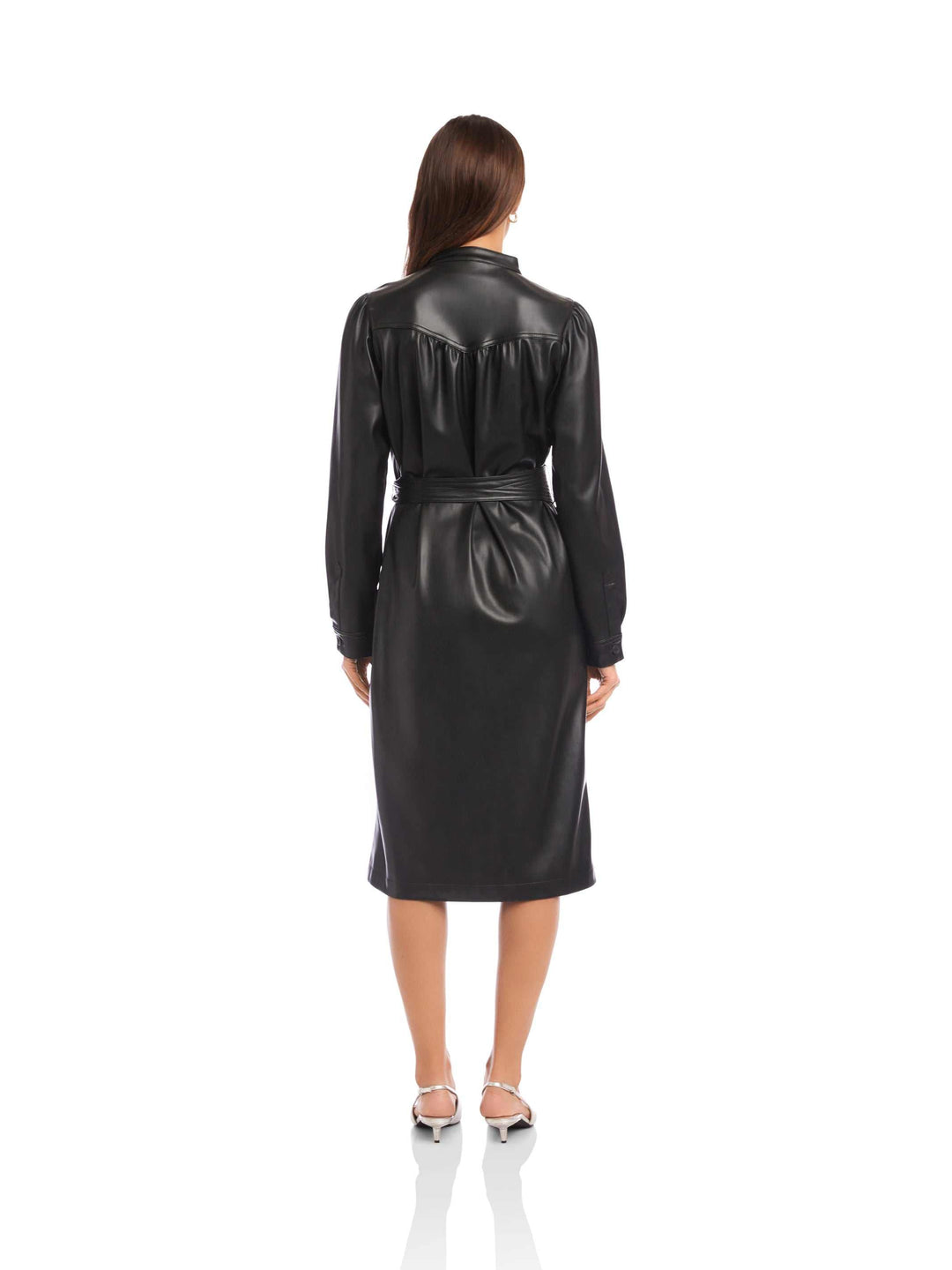 Zara Poplin Faux Leather Shirt Dress Black Faux Leather Mini Shirt Dress  New Look